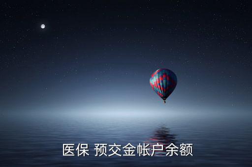  醫(yī)保 預(yù)交金帳戶余額