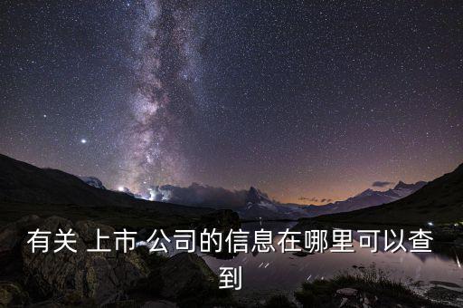 有關 上市 公司的信息在哪里可以查到