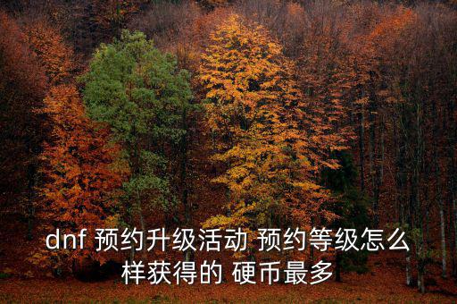 dnf 預(yù)約升級活動 預(yù)約等級怎么樣獲得的 硬幣最多