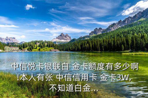  中信悅卡銀聯(lián)白 金卡額度有多少啊!本人有張 中信信用卡 金卡3W,不知道白金...