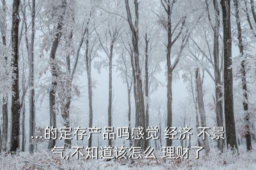 ...的定存產(chǎn)品嗎感覺 經(jīng)濟 不景氣,不知道該怎么 理財了