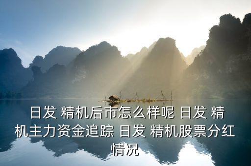 日發(fā) 精機(jī)后市怎么樣呢 日發(fā) 精機(jī)主力資金追蹤 日發(fā) 精機(jī)股票分紅情況