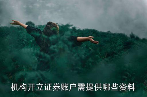 機(jī)構(gòu)開立證券賬戶需提供哪些資料