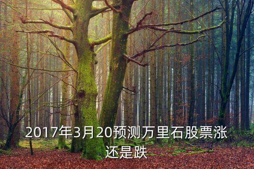 2017年3月20預測萬里石股票漲還是跌