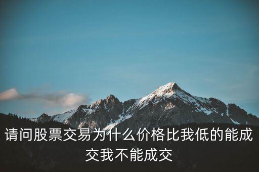 請(qǐng)問股票交易為什么價(jià)格比我低的能成交我不能成交