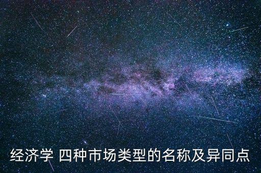 經(jīng)濟(jì)學(xué) 四種市場類型的名稱及異同點(diǎn)