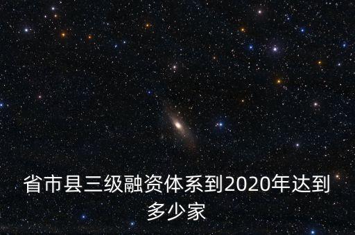 省市縣三級融資體系到2020年達到多少家