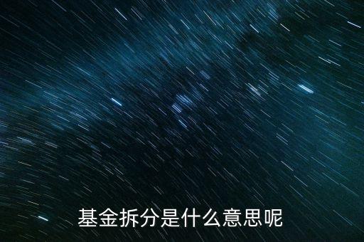 基金拆分是什么意思，專家基金份額拆分是什么意思