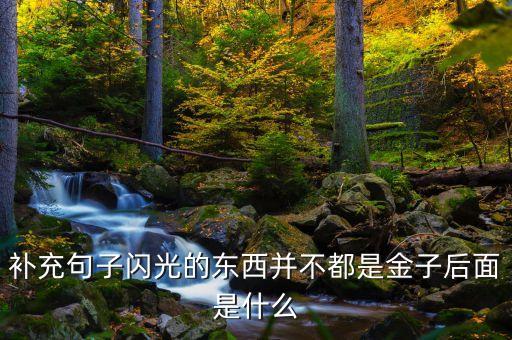 補充句子閃光的東西并不都是金子后面是什么