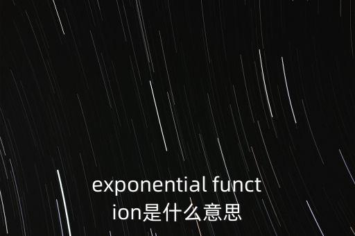 exponential function是什么意思