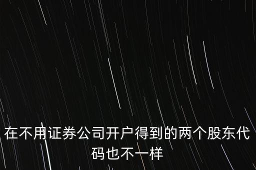 在不用證券公司開(kāi)戶得到的兩個(gè)股東代碼也不一樣