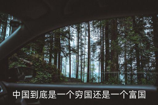 中國到底是一個窮國還是一個富國