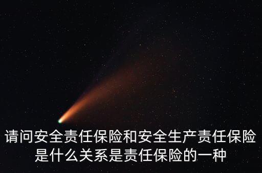 請問安全責(zé)任保險和安全生產(chǎn)責(zé)任保險是什么關(guān)系是責(zé)任保險的一種