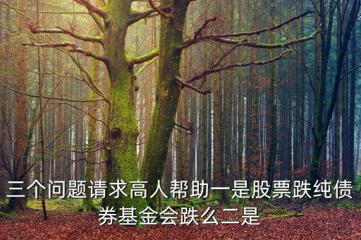三個問題請求高人幫助一是股票跌純債券基金會跌么二是