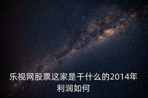 樂(lè)視網(wǎng)股票這家是干什么的2014年利潤(rùn)如何