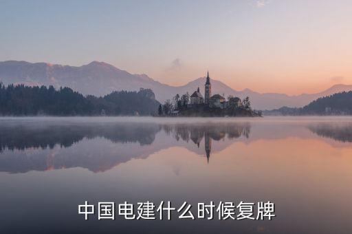 中國電建什么時候復牌