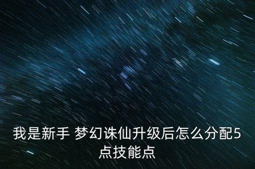 我是新手 夢(mèng)幻誅仙升級(jí)后怎么分配5點(diǎn)技能點(diǎn)