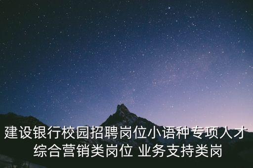 建設(shè)銀行校園招聘崗位小語種專項(xiàng)人才 綜合營銷類崗位 業(yè)務(wù)支持類崗