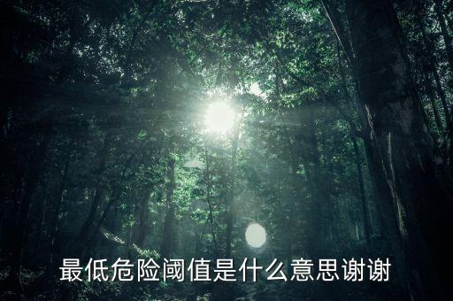 風(fēng)險閾值是什么意思，最低危險閾值是什么意思謝謝
