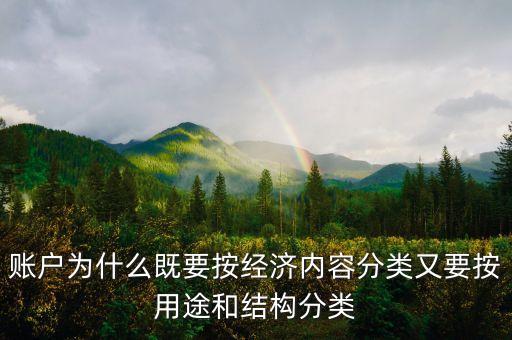 賬戶為什么既要按經濟內容分類又要按用途和結構分類