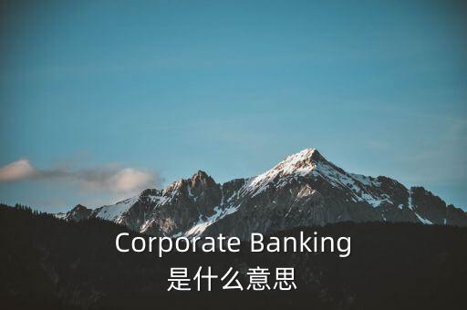 Corporate Banking是什么意思