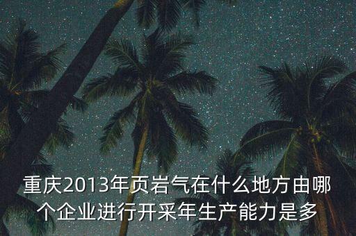 重慶2013年頁巖氣在什么地方由哪個(gè)企業(yè)進(jìn)行開采年生產(chǎn)能力是多