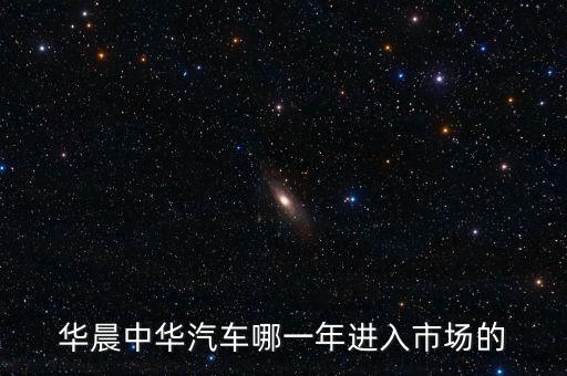 華晨中華汽車哪一年進入市場的