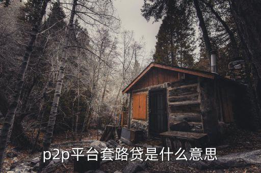 p2p平臺套路貸是什么意思