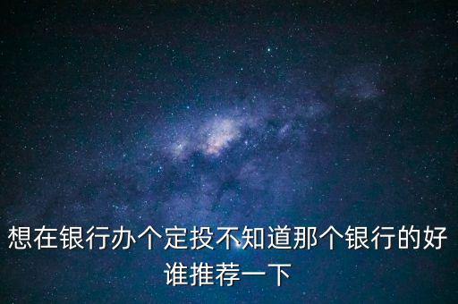想在銀行辦個定投不知道那個銀行的好誰推薦一下