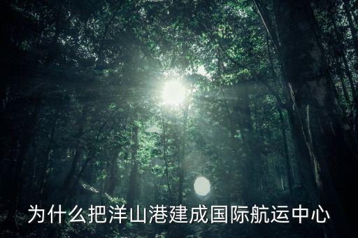 為什么建洋山港，上海為什么需要建設(shè)大小洋山港口
