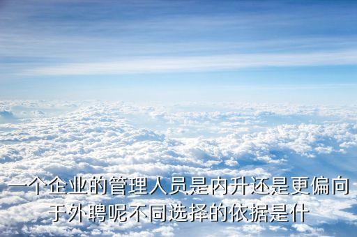 一個(gè)企業(yè)的管理人員是內(nèi)升還是更偏向于外聘呢不同選擇的依據(jù)是什