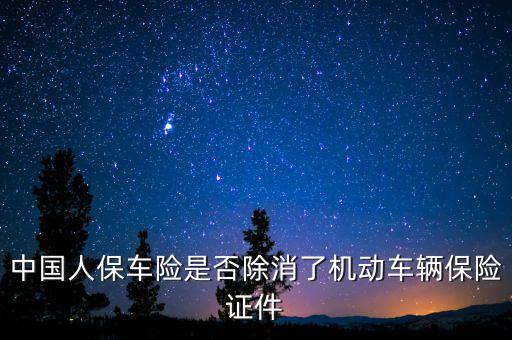 中國人保車險(xiǎn)是否除消了機(jī)動(dòng)車輛保險(xiǎn)證件