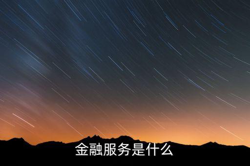 什么是金融服務(wù)方式，金融服務(wù)是甚么