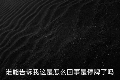 誰(shuí)能告訴我這是怎么回事是停牌了嗎