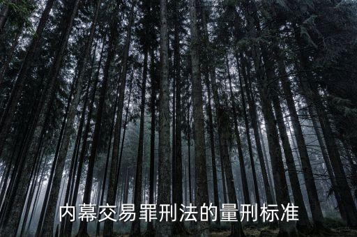 內(nèi)幕交易罪刑法的量刑標準