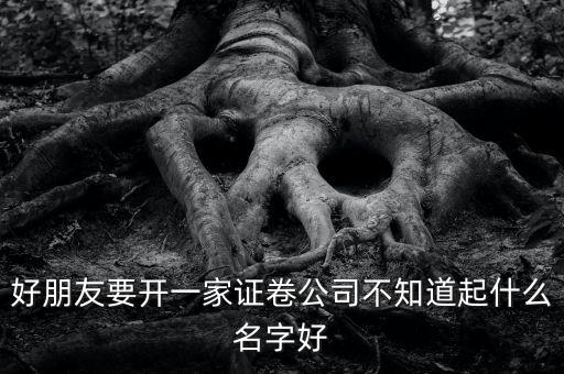 好朋友要開一家證卷公司不知道起什么名字好