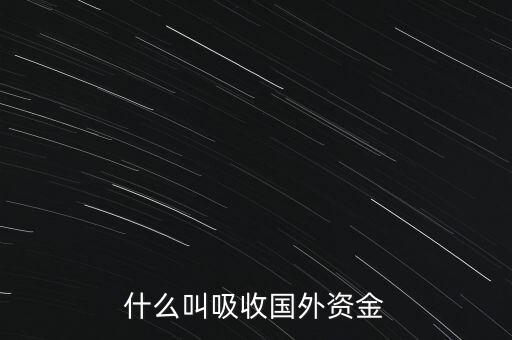 什么叫吸收國外資金
