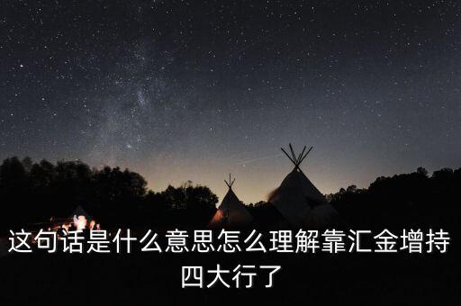 這句話是什么意思怎么理解靠匯金增持四大行了