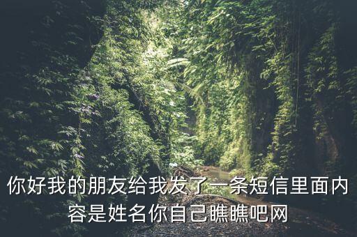 你好我的朋友給我發(fā)了一條短信里面內容是姓名你自己瞧瞧吧網