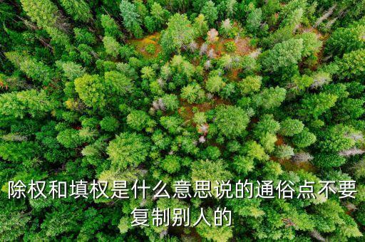 除權(quán)和填權(quán)是什么意思，除權(quán)和填權(quán)是什么意思說的通俗點(diǎn)不要復(fù)制別人的