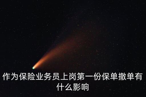 作為保險(xiǎn)業(yè)務(wù)員上崗第一份保單撤單有什么影響