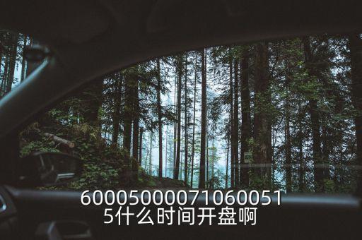 600050000710600515什么時間開盤啊