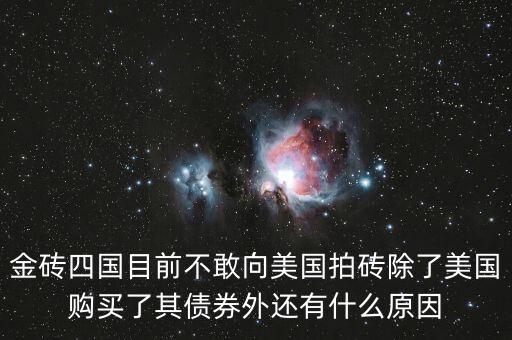 金磚國家為什么沒有美國，金磚四國目前不敢向美國拍磚除了美國購買了其債券外還有什么原因