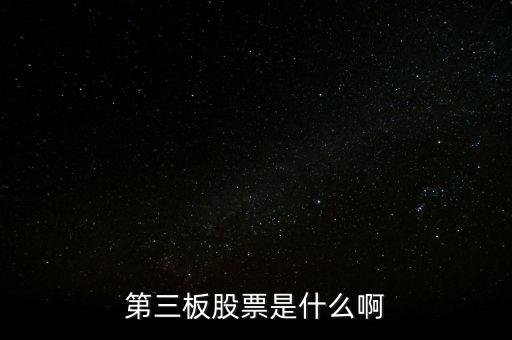第三板股票是什么啊
