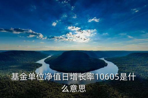 基金日增長率什么意思，基金單位凈值日增長率10605是什么意思