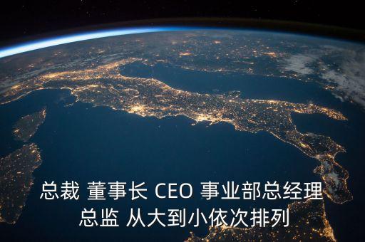 總裁 董事長 CEO 事業(yè)部總經理 總監(jiān) 從大到小依次排列