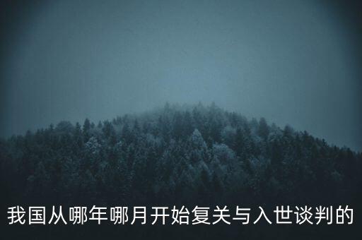 中國什么時候加入伊朗核談判，我國從哪年哪月開始復(fù)關(guān)與入世談判的