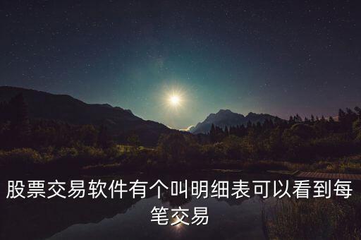 股票交易軟件有個(gè)叫明細(xì)表可以看到每筆交易