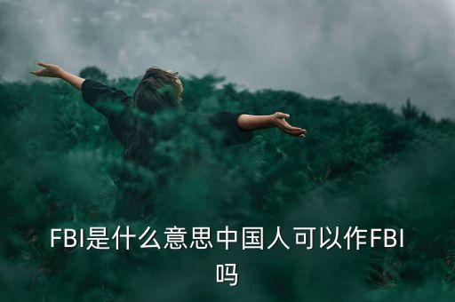 FBI是什么意思中國人可以作FBI嗎