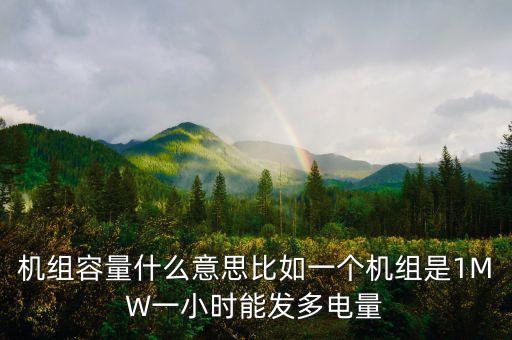 機組容量什么意思比如一個機組是1MW一小時能發(fā)多電量